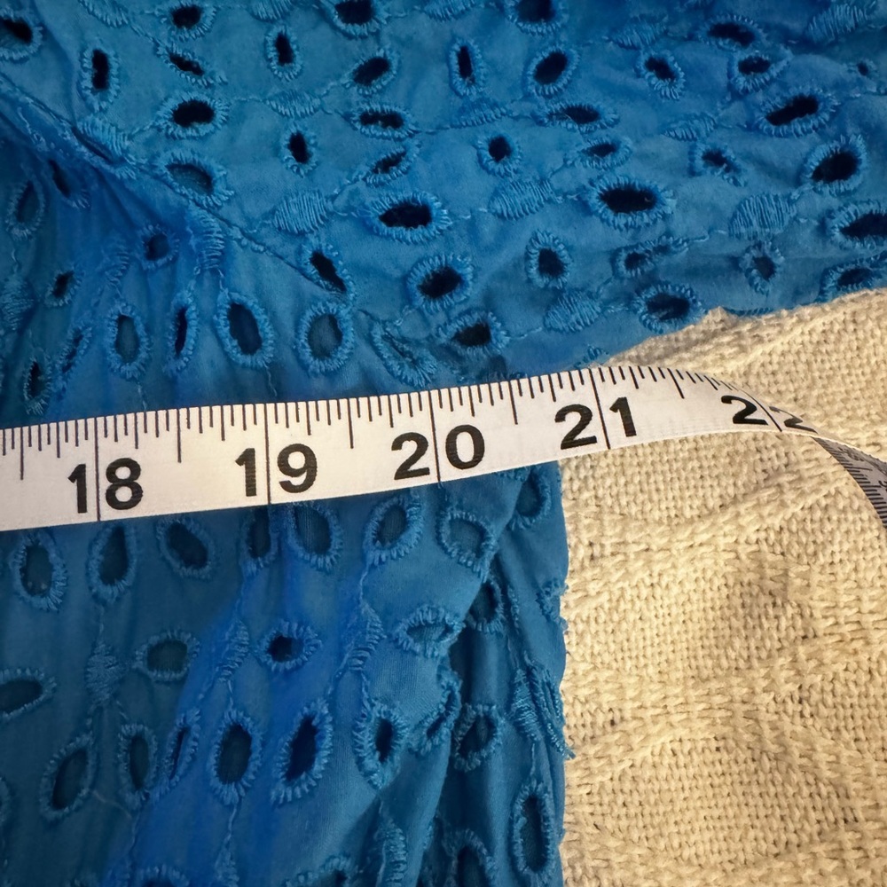 Lane Bryant Blue Midi Eyelet Dress; Spring, Summertime dress. Plus size. - Picture 8 of 9